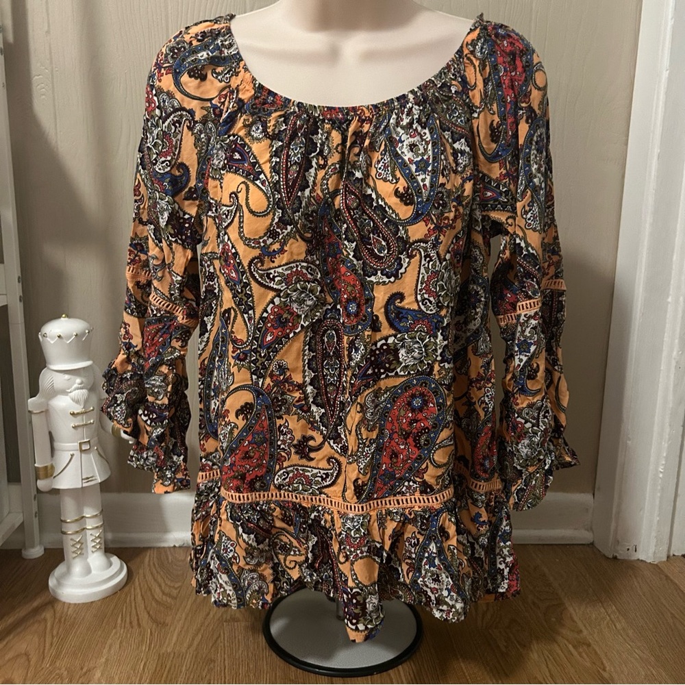 Fever Paisley Print Boho Women's Top